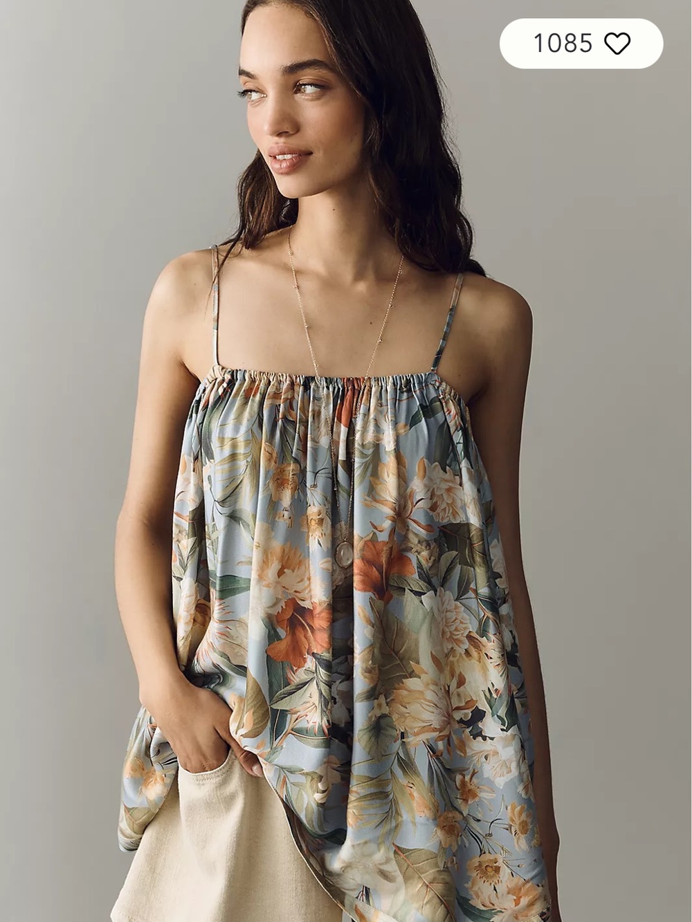 Anthropologie tunic cami tropical XS